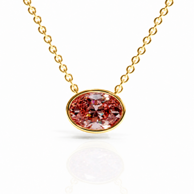Oval Cut Lab Grown Morganite Solitaire Pendant