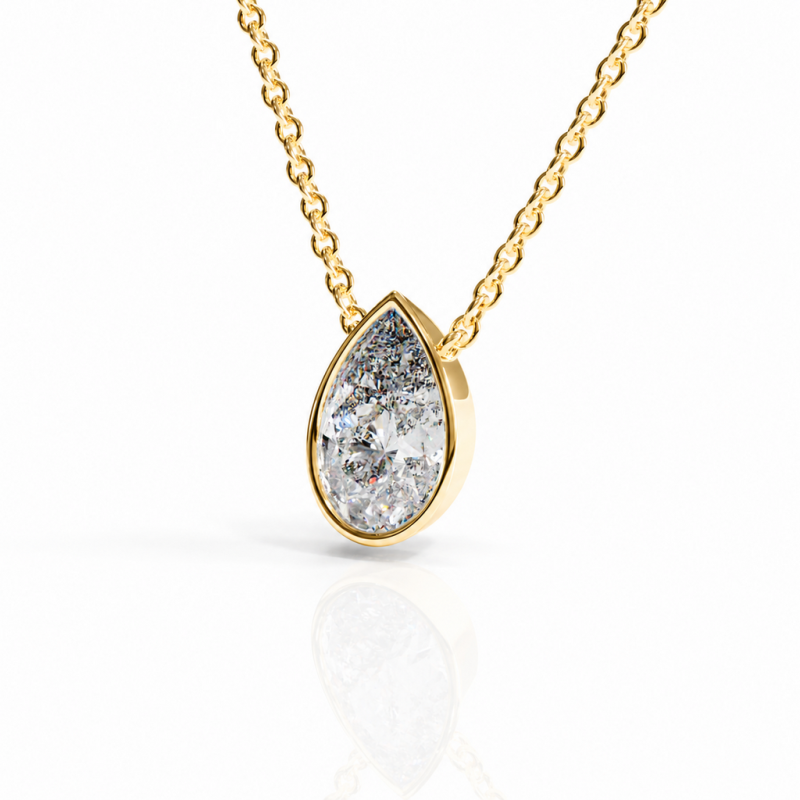 Pear Cut Moissanite Solitaire Pendant - Image 4
