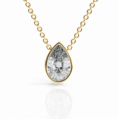 Pear Cut Moissanite Solitaire Pendant