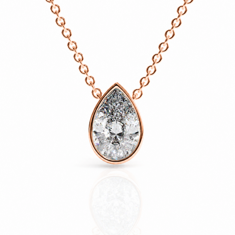 Pear Cut Moissanite Solitaire Pendant - Image 2