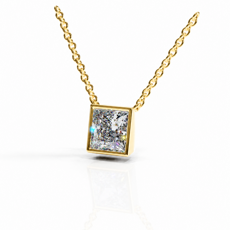 Princess Cut Moissanite Solitaire Pendant - Image 4