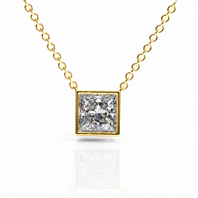 Princess Cut Moissanite Solitaire Pendant