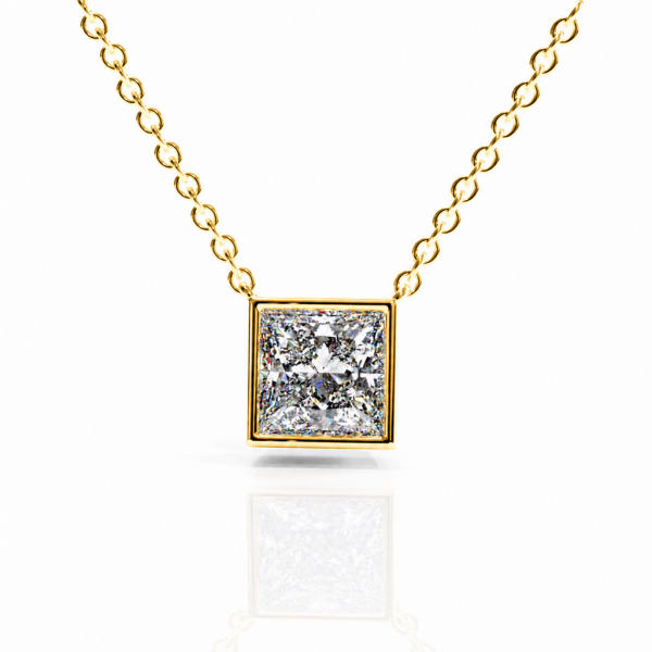 Princess Cut Moissanite Solitaire Pendant