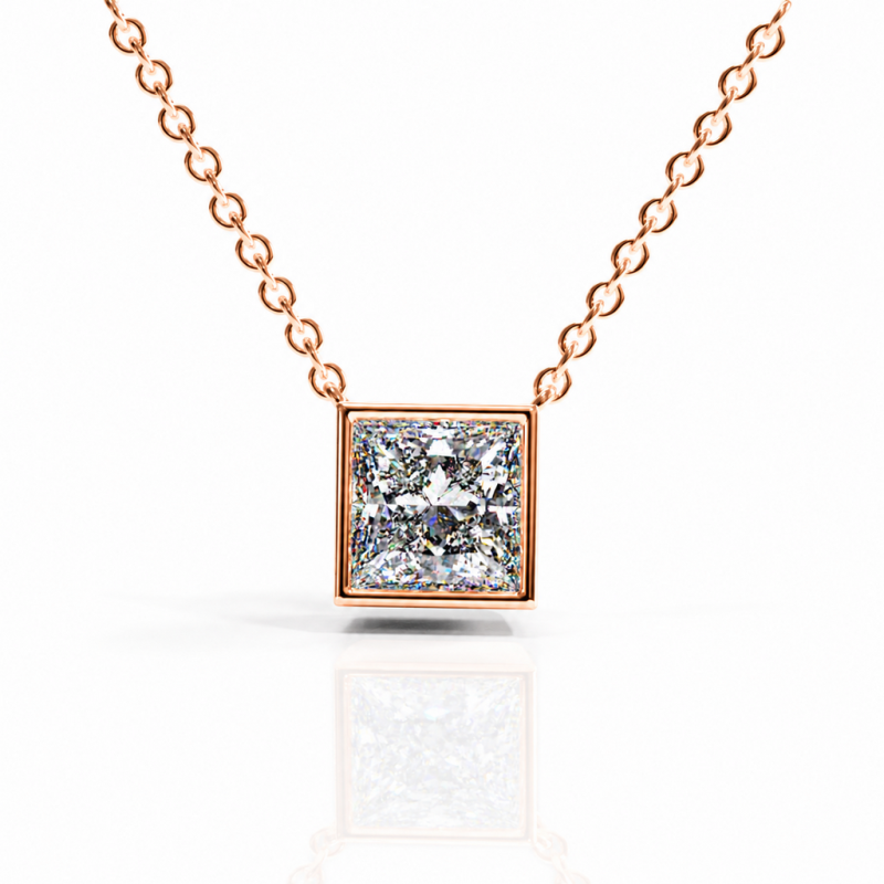Princess Cut Moissanite Solitaire Pendant - Image 2