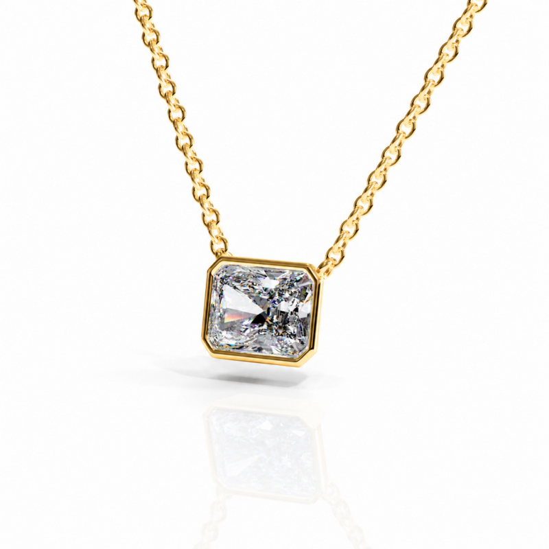Radiant Cut Moissanite Solitaire Pendant - Image 4