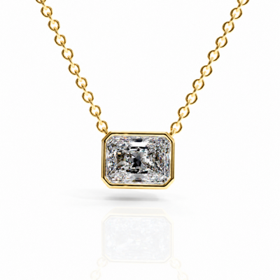 Radiant Cut Moissanite Solitaire Pendant