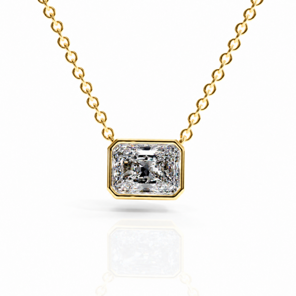 Radiant Cut Moissanite Solitaire Pendant