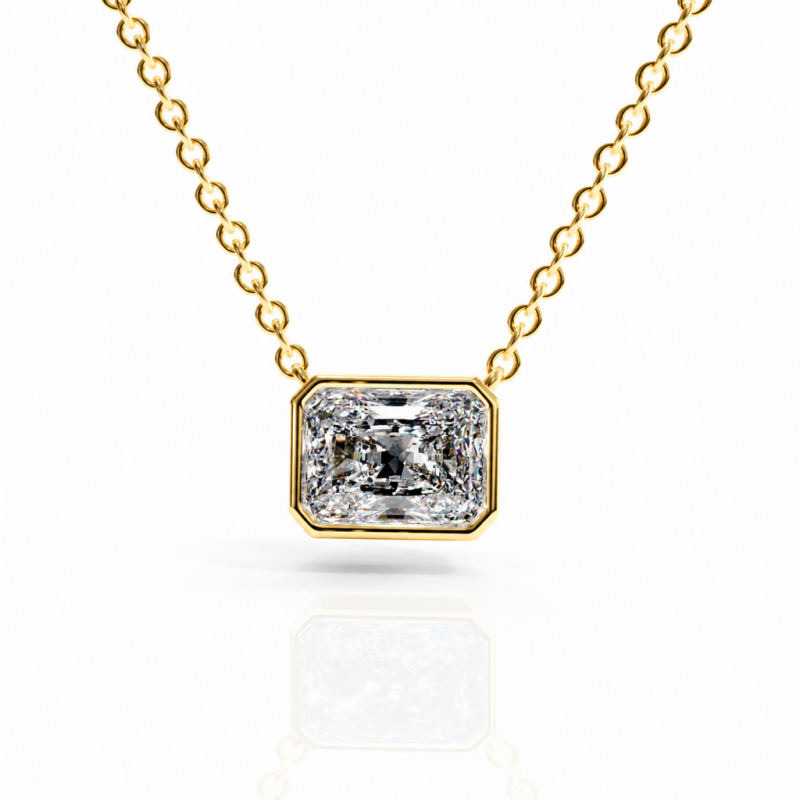 Radiant Cut Moissanite Solitaire Pendant - Image 1