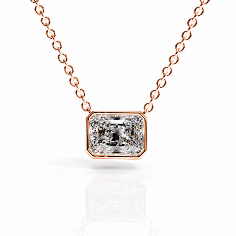 Radiant Cut Moissanite Solitaire Pendant - Image 2